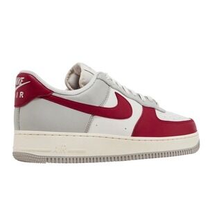 Nike Air Force 1 07 LV8 Gym Red Toe Light Iron Ore HJ9094-012 Mens 10.5 Sneaker